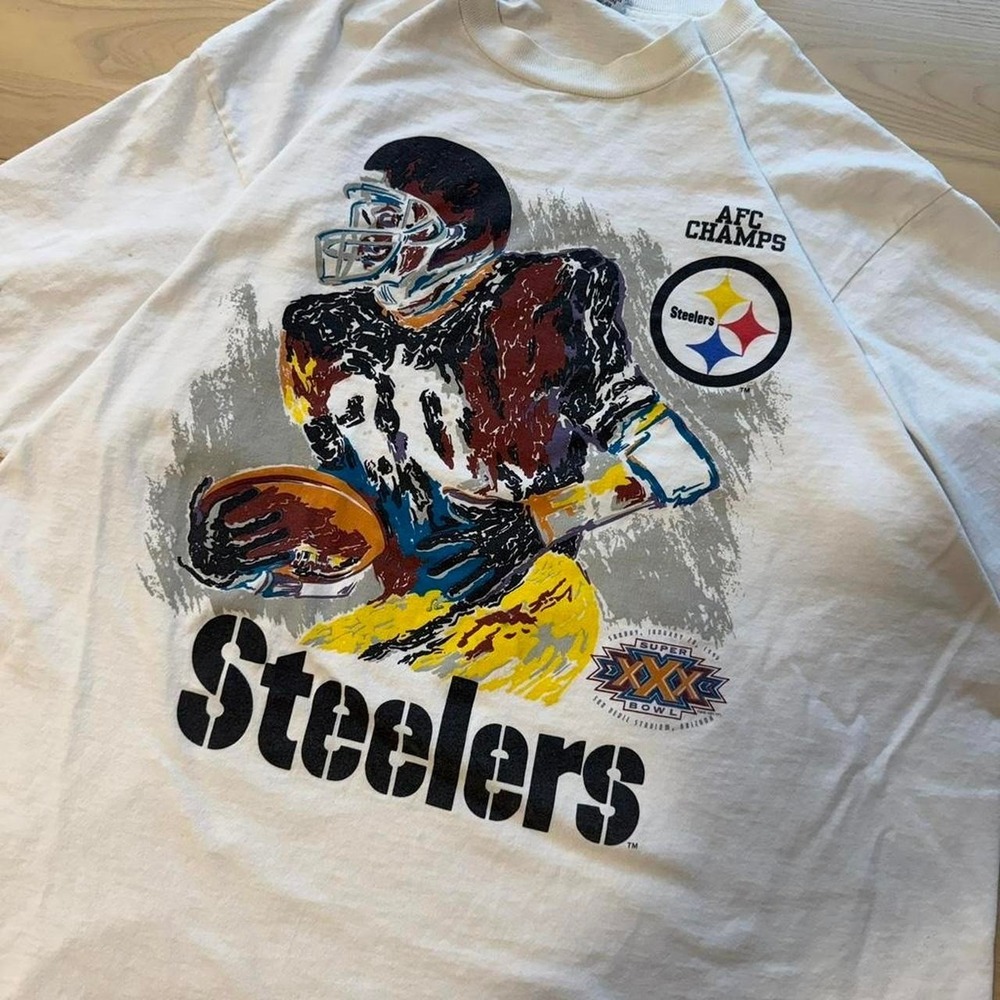 90s Pittsburgh Steelers white t-shirt XL - Picture 3 of 8